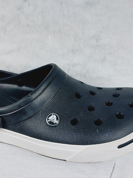 Crocs Men\'s Black White Crocband II Slip-On Casual Clogs Size US 12 main image 11